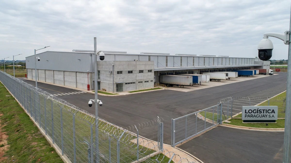 Depósito logístico con sistema CCTV perimetral completo
